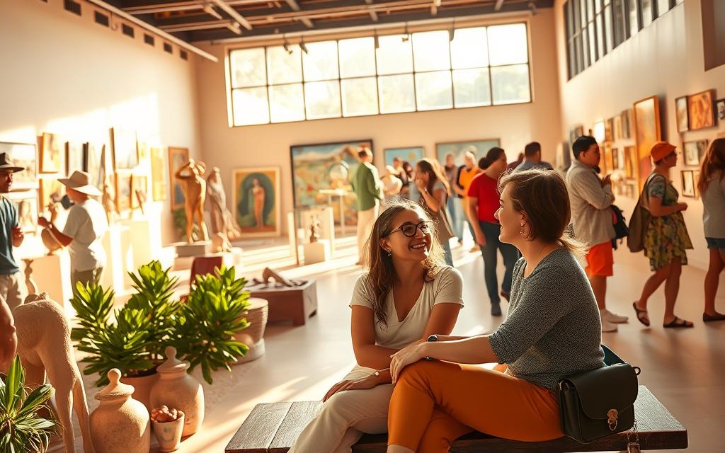 Relaxamento e diversão em espaços culturais
